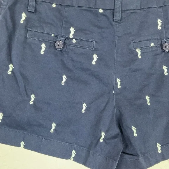 Women’s Cambridge Navy Blue Seahorse Design Shorts Size 6 - Picture 6 of 7